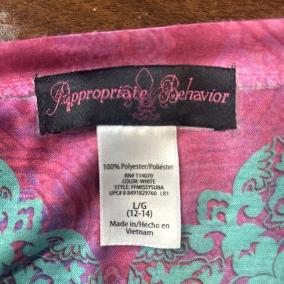 Appropriate Behavior Women's Size Large Shirt/Top Short Sleeve V-Neck Multicolor - Picture 4 of 7